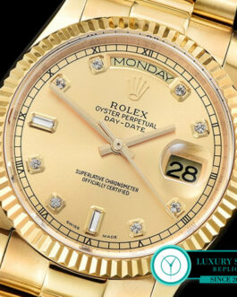 ROLEX DAY-DATE 36MM 128238 CHAMPAGNE DIAMOND DIAL