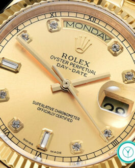 ROLEX DAY-DATE 36MM 128238 CHAMPAGNE DIAMOND DIAL