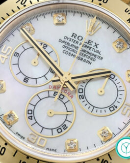 ROLEX DAYTONA 116508 YELLOW GOLD MOP WHITE DIAL