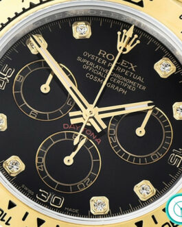 ROLEX DAYTONA SWISS AUTOMATIC MOVEMENT 2 TONE – BLACK DIAL – DIAMOND MARKERS