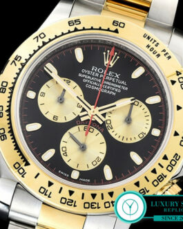 ROLEX DAYTONA SWISS AUTOMATIC MOVEMENT 2 TONE – BLACK DIAL – GOLD SUBDIALS