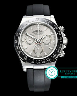 ROLEX DAYTONA 116519LN CERAMIC BEZEL GREY DIAL RUBBER STRAP