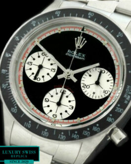 ROLEX DAYTONA PAUL NEWMAN SWISS CHRONOGRAPH – BLACK DIAL – WHITE SUBDIALS – RED INNER – BLACK BEZEL