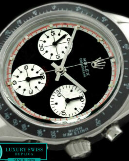 ROLEX DAYTONA PAUL NEWMAN SWISS CHRONOGRAPH – BLACK DIAL – WHITE SUBDIALS – RED INNER – BLACK BEZEL