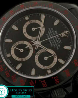 ROLEX DAYTONA PROHUNTER RED SWISS AUTOMATIC MOVEMENT – BLACK DIAL – LUME STICK MARKERS