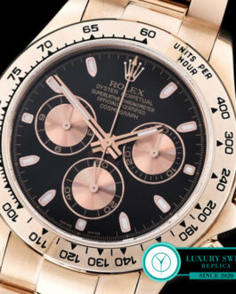 ROLEX DAYTONA SWISS AUTOMATIC MOVEMENT ROSE GOLD – BLACK DIAL – ROSE GOLD SUBDIALS