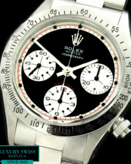 ROLEX DAYTONA PAUL NEWMAN SWISS CHRONOGRAPH – BLACK DIAL – WHITE SUBDIALS – RED INNER