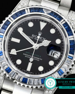 ROLEX GMT MASTER II 116710LN DIAMOND CASE WHITE & BLUE BEZEL