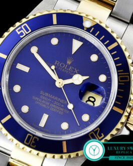 ROLEX SUBMARINER CLASSIC 2 TONE 3135 MOVEMENT – BLUE DIAL – BLUE BEZEL