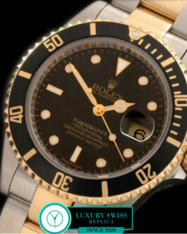 ROLEX SUBMARINER CLASSIC 2 TONE SWISS AUTOMATIC MOVEMENT – BLACK DIAL – BLACK BEZEL