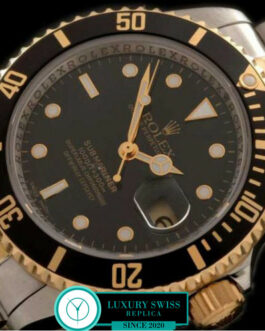 ROLEX SUBMARINER CLASSIC 2 TONE SWISS AUTOMATIC MOVEMENT – BLACK DIAL – BLACK BEZEL