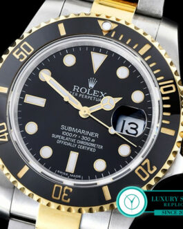 ROLEX SUBMARINER 116613LN 2 TONE CERAMIC BEZEL BLACK DIAL