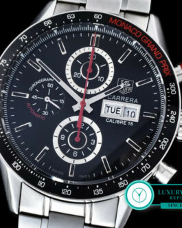 TAG HEUER CARRERA CALIBRE 16 MONACO CHRONOGRAPH SWISS AUTOMATIC BLACK