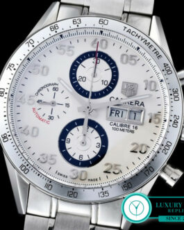 TAG HEUER CARRERA CALIBRE 16 DAY DATE CHRONOGRAPH SWISS AUTOMATIC WHITE