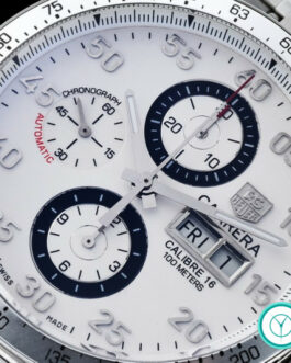 TAG HEUER CARRERA CALIBRE 16 DAY DATE CHRONOGRAPH SWISS AUTOMATIC WHITE