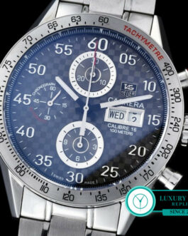 TAG HEUER CALIBRE 16 DAY DATE CHRONOGRAPH SWISS AUTOMATIC BLACK CARBON FIBER DIAL