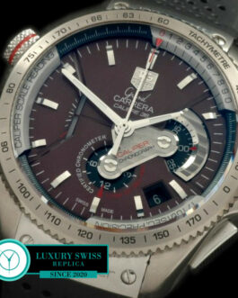 TAG HEUER GRAND CARRERA CALIBRE 36 CHRONOGRAPH SWISS AUTOMATIC BROWN RUBBER STRAP