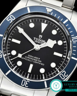 TUDOR HERITAGE BLACK BAY SHIELD SWISS AUTOMATIC WATCHES BLUE BEZEL