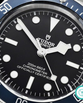 TUDOR HERITAGE BLACK BAY SHIELD SWISS AUTOMATIC WATCHES BLUE BEZEL