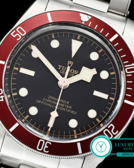 TUDOR HERITAGE BLACK BAY SHIELD SWISS AUTOMATIC WATCHES RED BEZEL