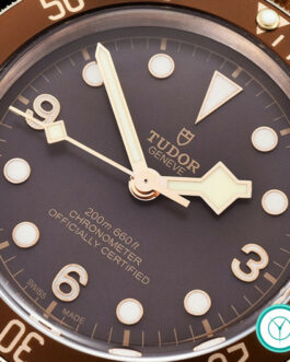 TUDOR HERITAGE BLACK BAY BRONZE SWISS AUTOMATIC BROWN LEATHER STRAP